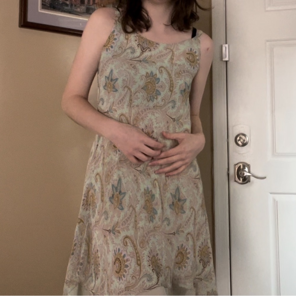 Vintage Floral Silk Slip Dress